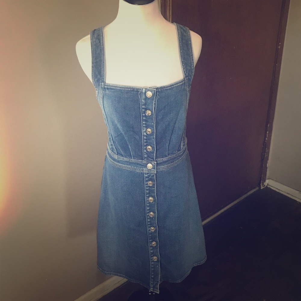 7 For All Mankind denim a-line jumper dress